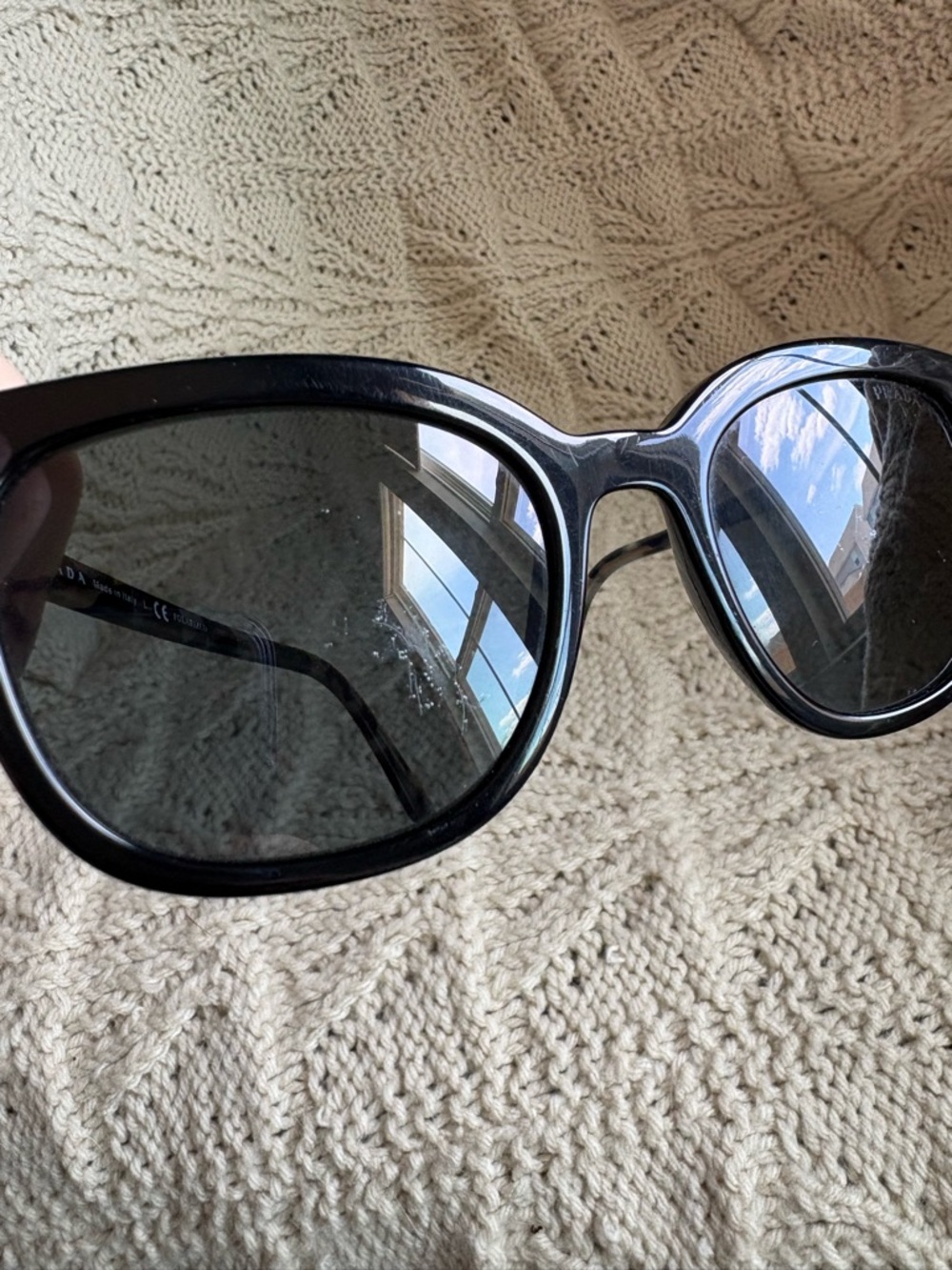 Prada Black Women's Cat-Eye Sunglasses - Classic Style - Picture 5 of 6